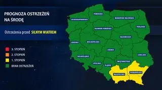 Prognoza zagrożeń IMGW na środę