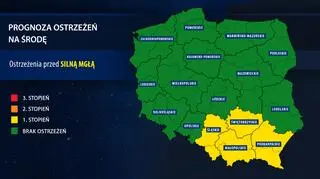 Prognoza zagrożeń IMGW na środę