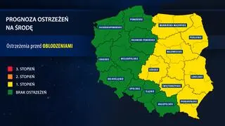 Prognoza zagrożeń IMGW na środę