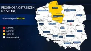Prognoza zagrożeń IMGW na środę 