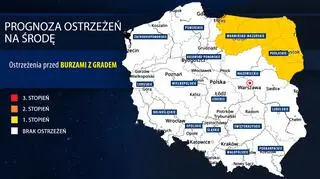 Prognoza zagrożeń IMGW na środę 