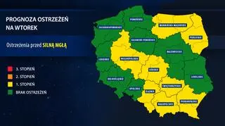 Prognoza zagrożeń IMGW na wtorek