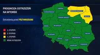 Prognoza zagrożeń IMGW na wtorek