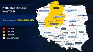 Prognoza zagrożeń IMGW na wtorek