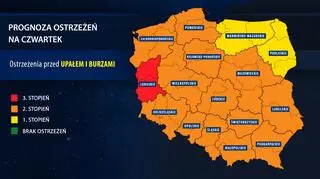 Prognoza zagrożeń na czwartek (IMGW)