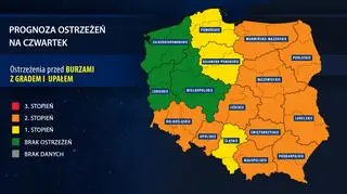 Prognoza zagrożeń na czwartek (IMGW)