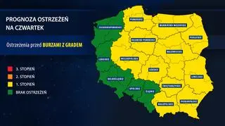 Prognoza zagrożeń na czwartek (IMGW)
