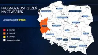 Prognoza zagrożeń na czwartek (IMGW)