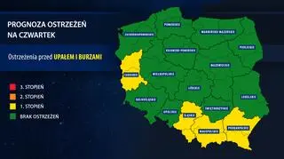 Prognoza zagrożeń na czwartek (IMGW)