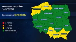 Prognoza zagrożeń na niedzielę 