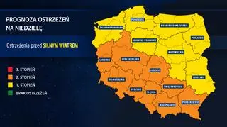 Prognoza zagrożeń na niedzielę
