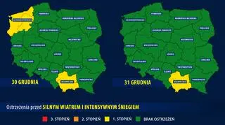 Prognoza zagrożeń na niedzielę i poniedziałek