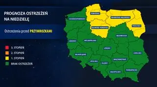 Prognoza zagrożeń na niedzielę (IMGW)