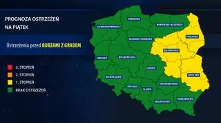 Prognoza zagrożeń na piątek (IMGW)
