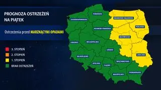 Prognoza zagrożeń na piątek (IMGW)