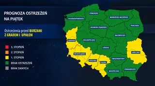 Prognoza zagrożeń na piątek (IMGW)