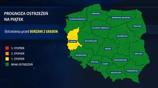Prognoza zagrożeń na piątek (IMGW)