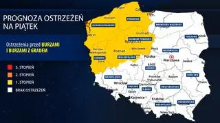 Prognoza zagrożeń na piątek (IMGW)