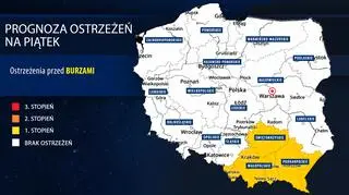 Prognoza zagrożeń na piątek (IMGW)
