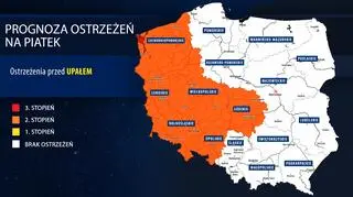 Prognoza zagrożeń na piątek (IMGW)