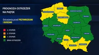 Prognoza zagrożeń na piątek (IMGW)