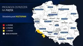 Prognoza zagrożeń na piątek (IMGW)
