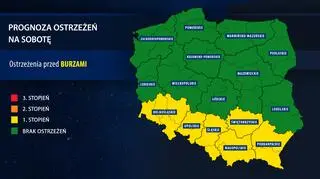 Prognoza zagrożeń na sobotę
