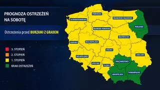 Prognoza zagrożeń na sobotę (IMGW)