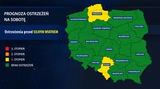 Prognoza zagrożeń na sobotę (IMGW)