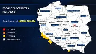 Prognoza zagrożeń na sobotę (IMGW)