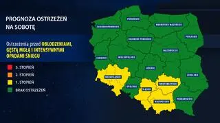 Prognoza zagrożeń na sobotę