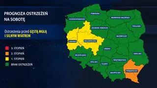Prognoza zagrożeń na sobotę