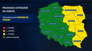 Prognoza zagrożeń na sobotę