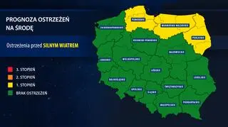 Prognoza zagrożeń na środę