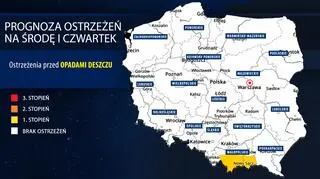 Prognoza zagrożeń na środę i czwartek (IMGW)