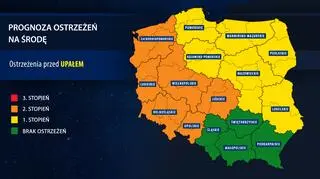 Prognoza zagrożeń na środę (IMGW)
