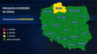 Prognoza zagrożeń na środę (IMGW)