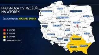 Prognoza zagrożeń na wtorek 24.08 (IMGW)