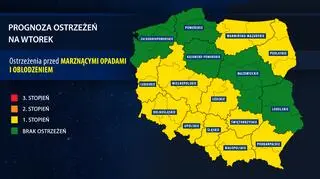 Prognoza zagrożeń na wtorek