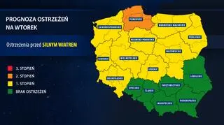 Prognoza zagrożeń na wtorek