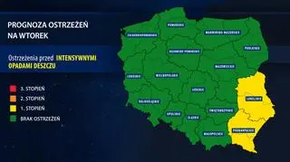 Prognoza zagrożeń na wtorek