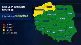 Prognoza zagrożeń na wtorek