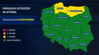 Prognoza zagrożeń na wtorek