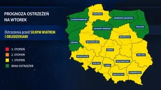Prognoza zagrożeń na wtorek (IMGW)