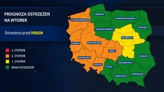 Prognoza zagrożeń na wtorek (IMGW)