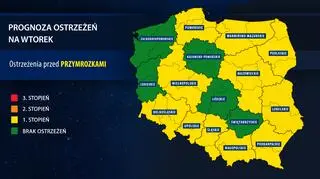 Prognoza zagrożeń na wtorek (IMGW)