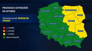 Prognoza zagrożeń na wtorek