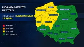 Prognoza zagrożeń na wtorek