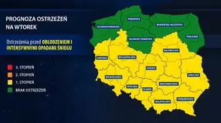 Prognoza zagrożeń na wtorek