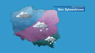 Prognozowana pogoda w noc sylwestrową (z dn. 31 grudnia '14 na 1 stycznia '15)